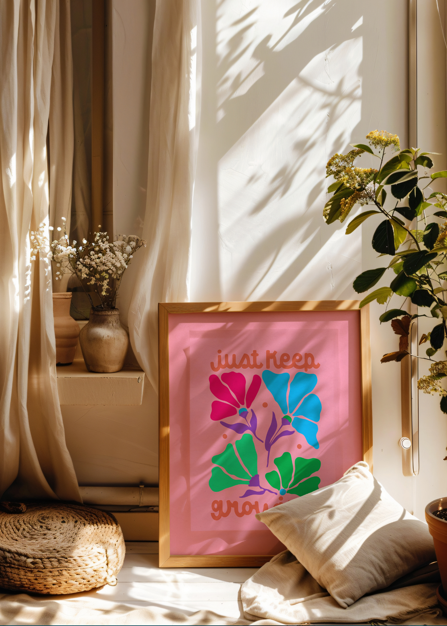 Just Keep Growing, Pink— Digital Art Print