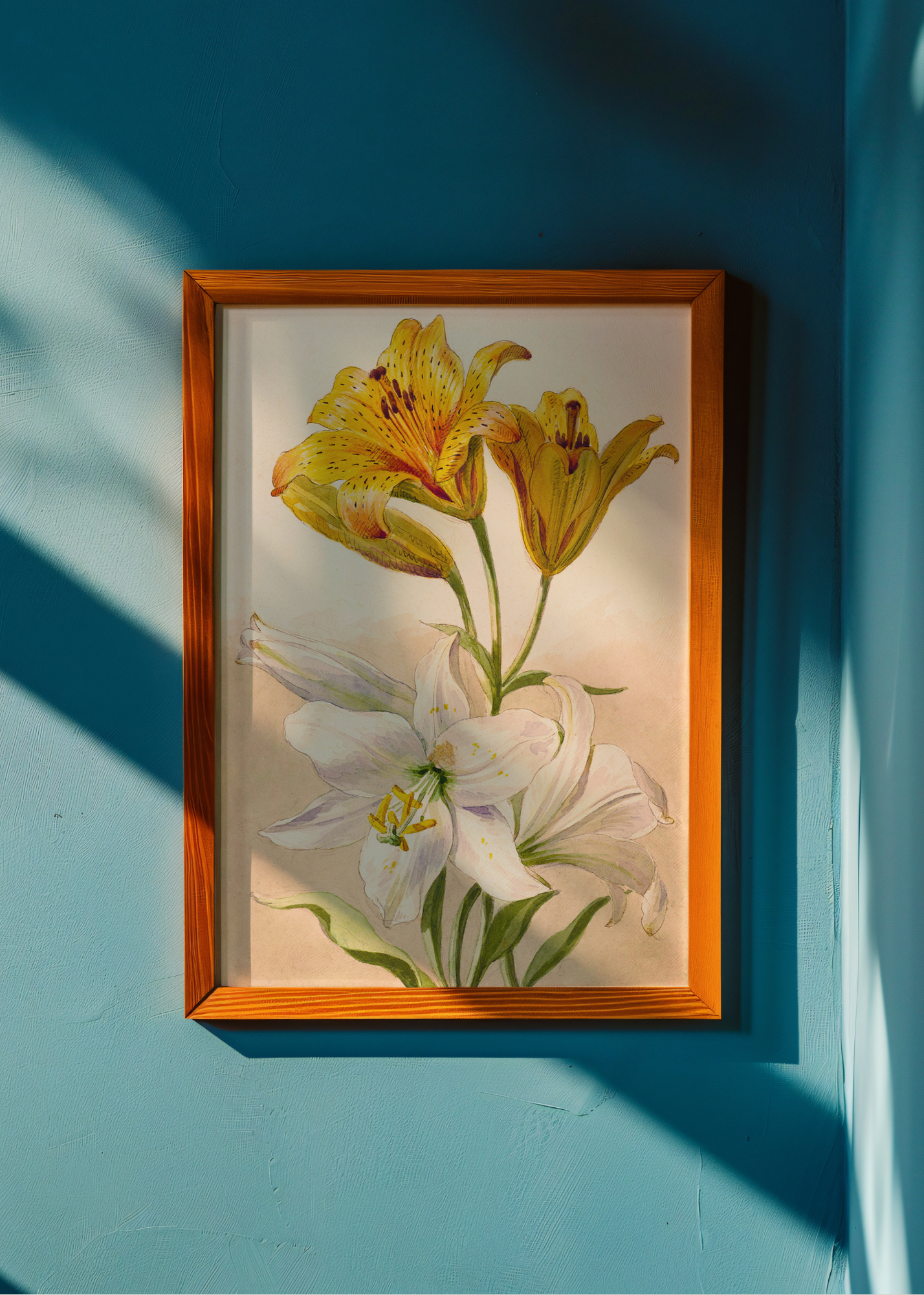 Yellow and White Lilies— Digital Art Print