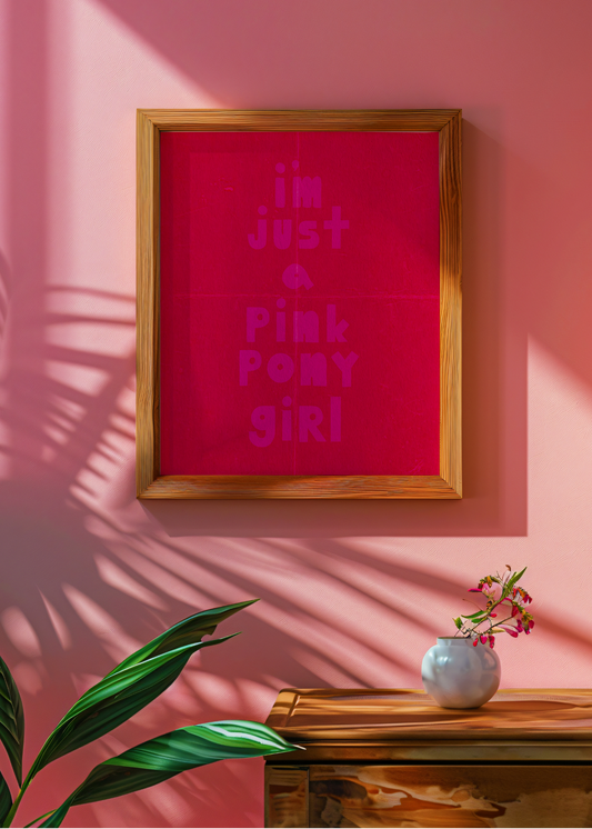 Pink Pony Girl, Dark Pink— Digital Art Print