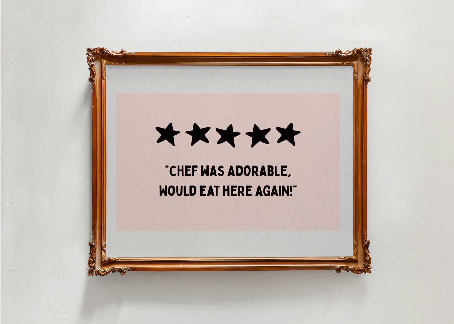 Chef Was Adorable, Light Pink— Digital Art Print