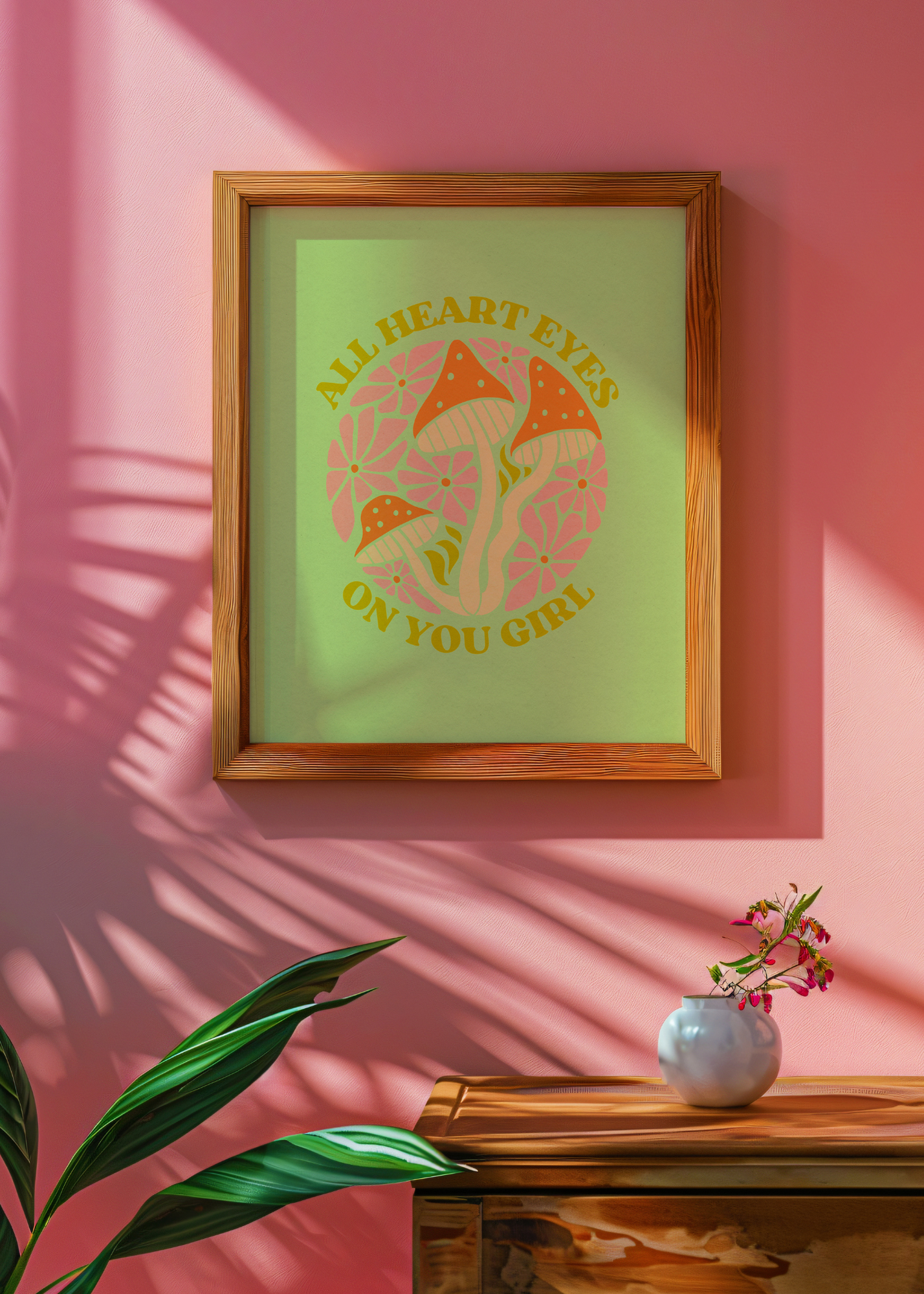 All Heart Eyes on You, Light Green— Digital Art Print