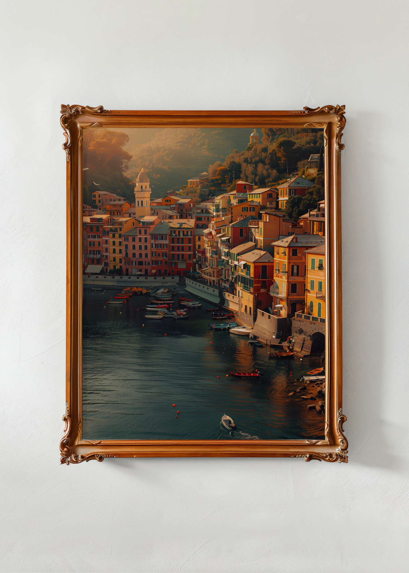 Golden Port View— Digital Art Print