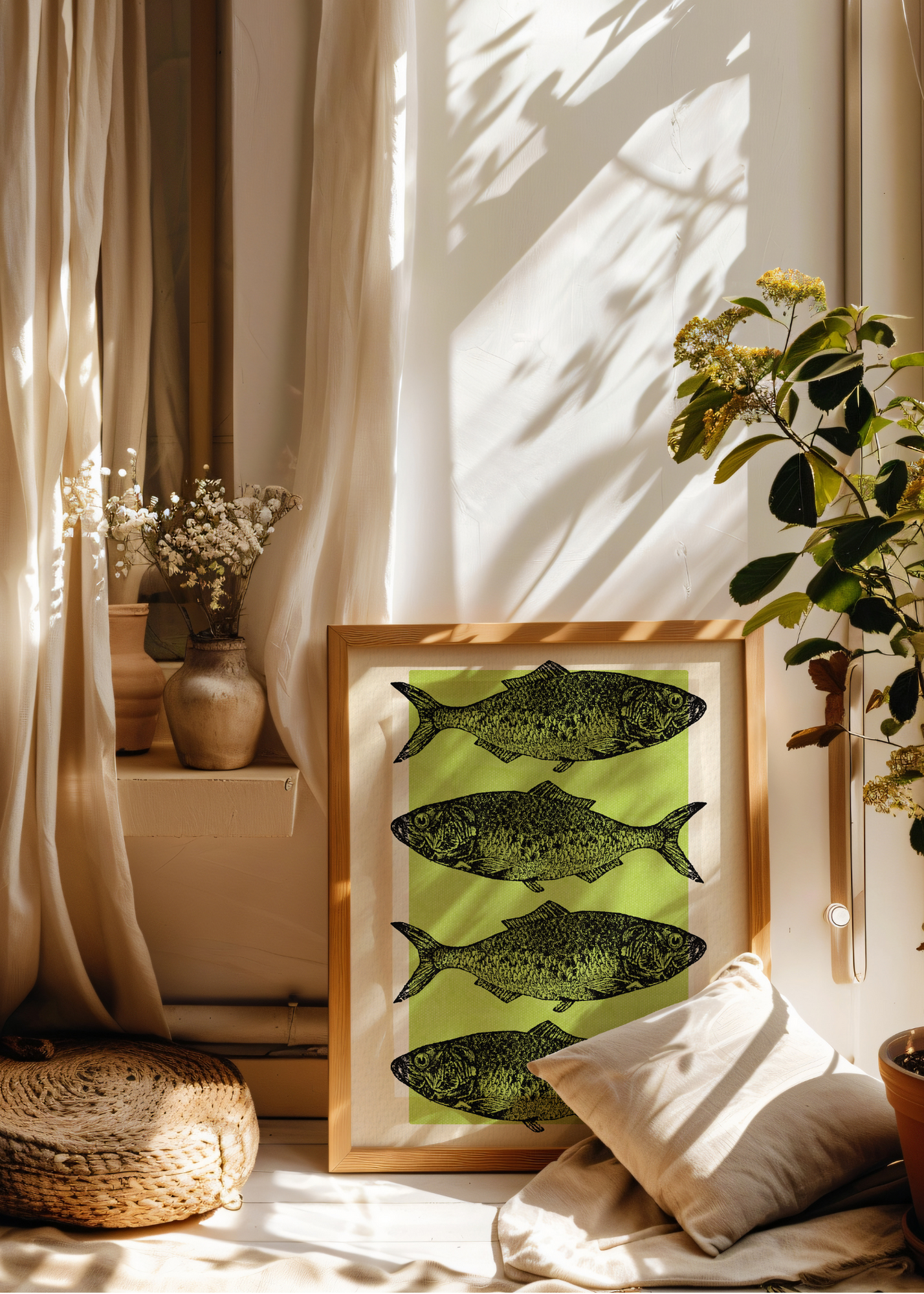 Green Fishes— Digital Art Print