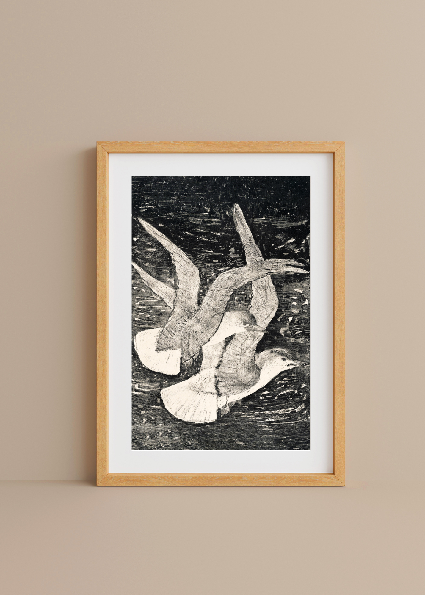 Two Flying Seagulls— Digital Art Print