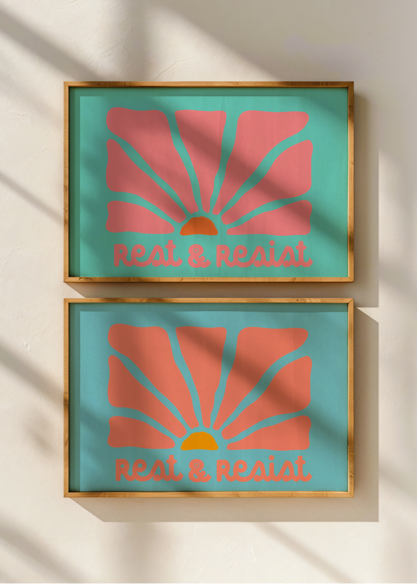 Rest Resist, Pink and Teal— Digital Art Print