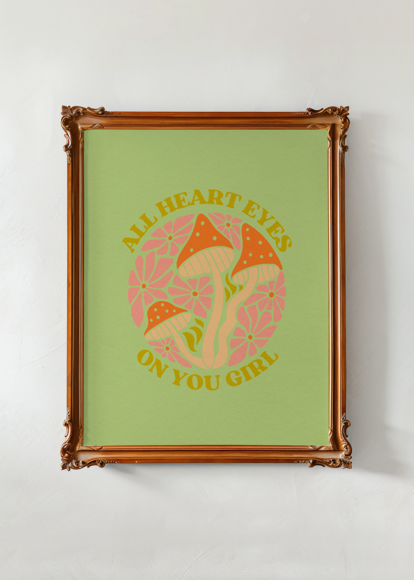 All Heart Eyes on You, Light Green— Digital Art Print