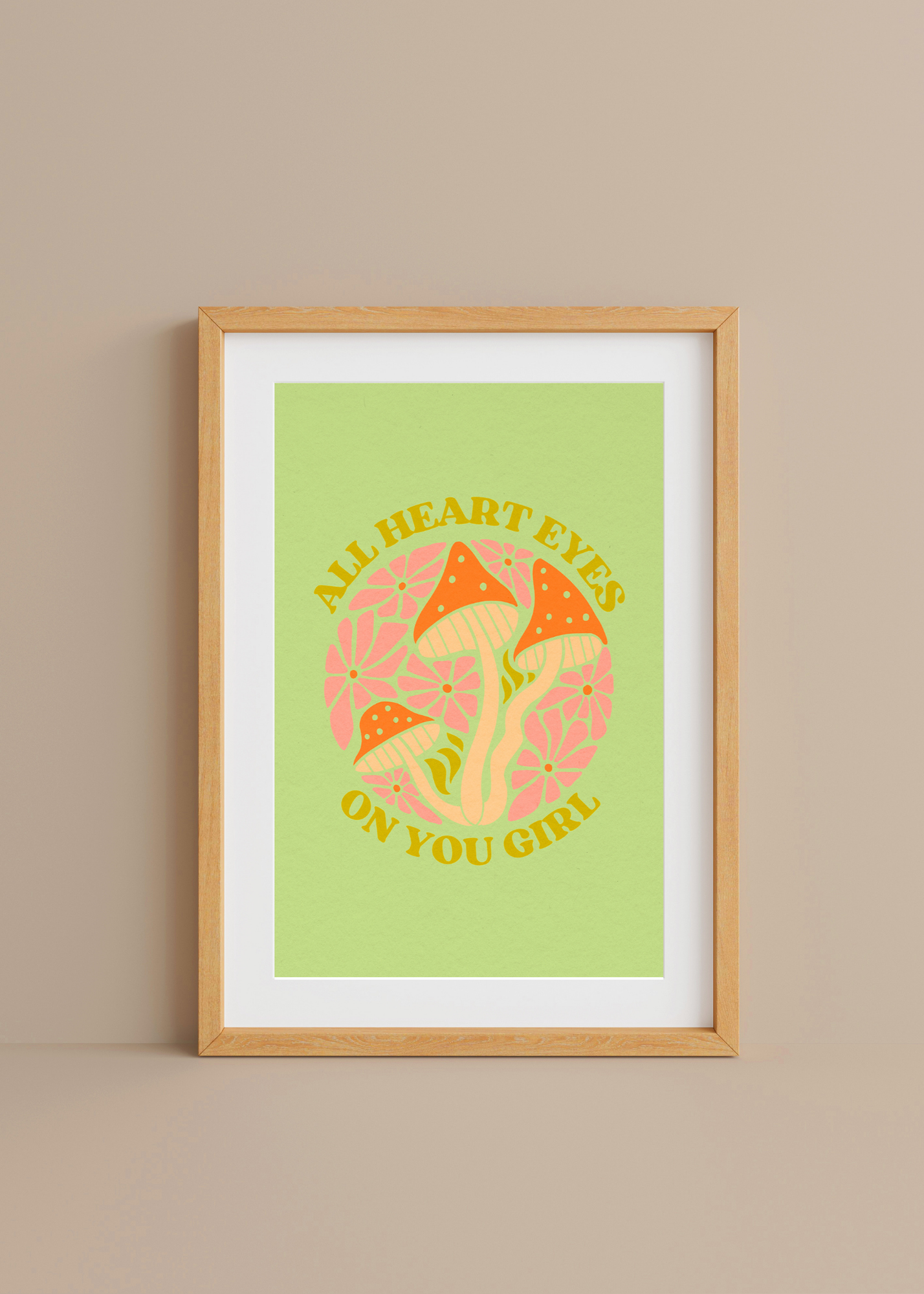All Heart Eyes on You, Light Green— Digital Art Print