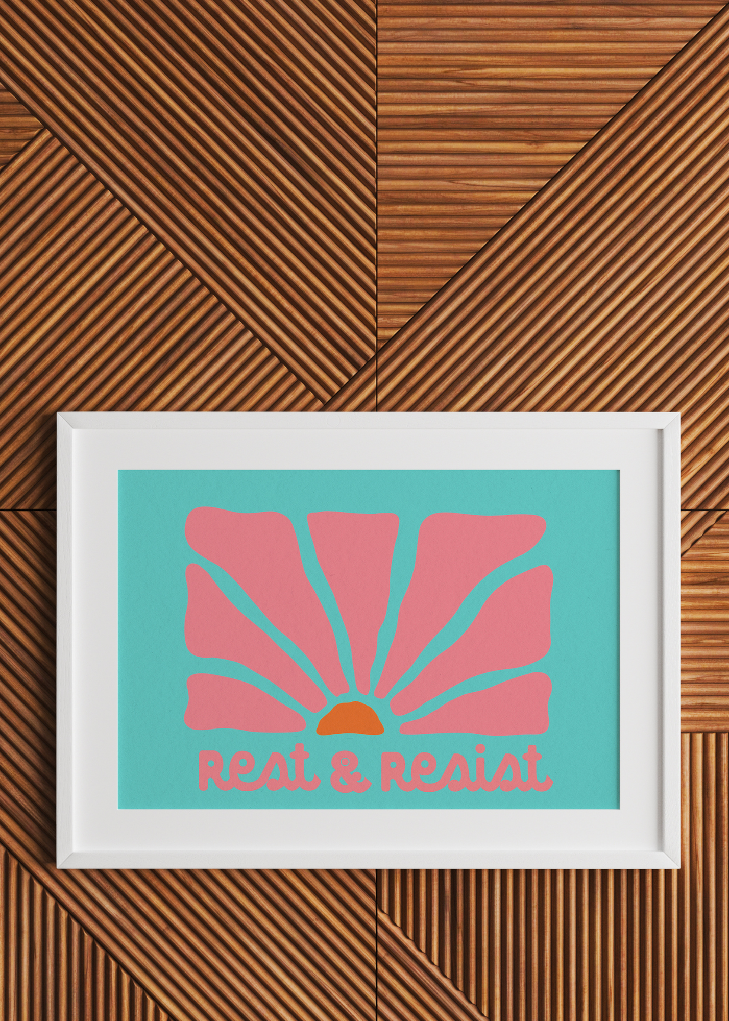 Rest Resist, Pink and Teal— Digital Art Print