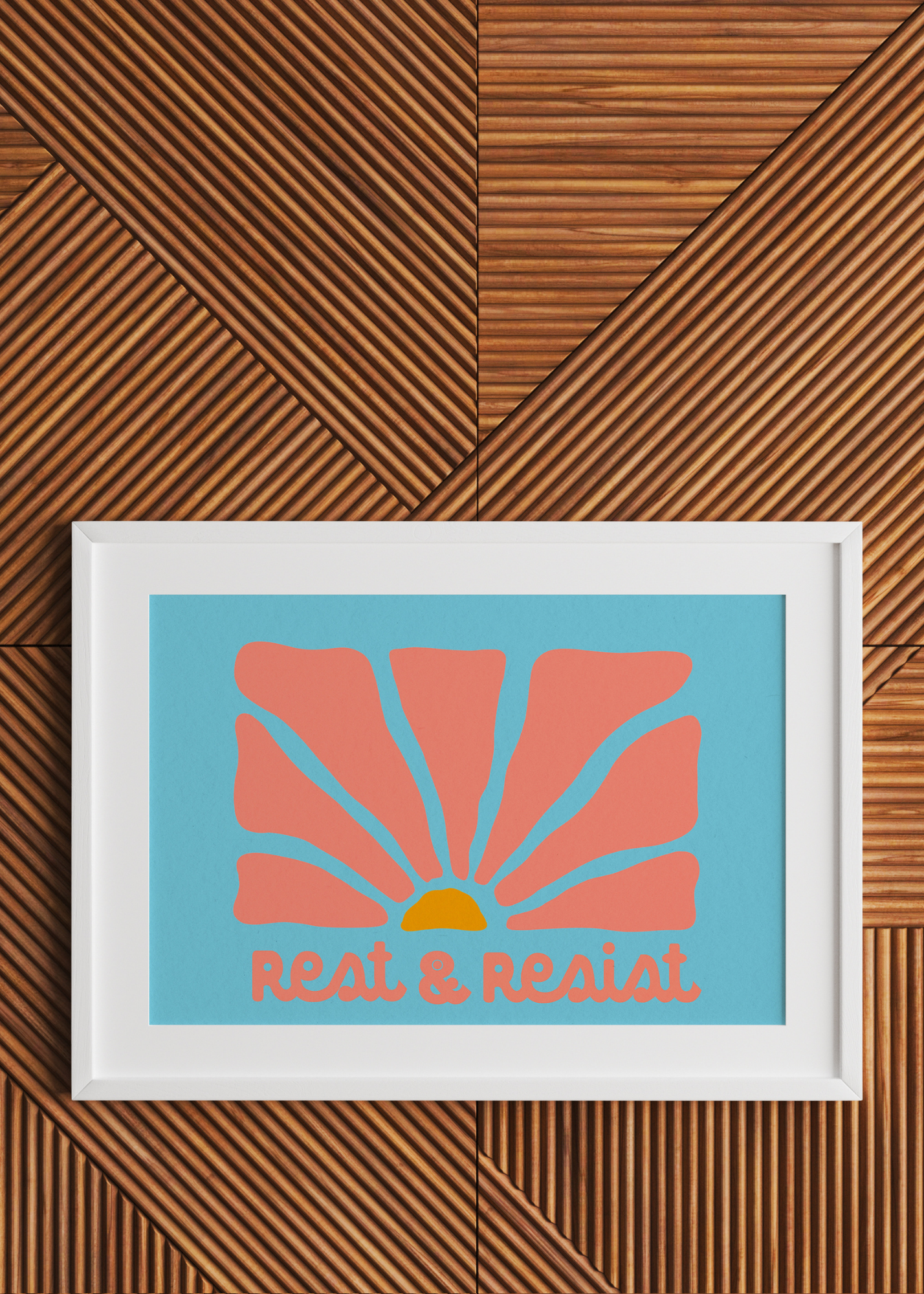 Rest Resist, Pink and Blue— Digital Art Print