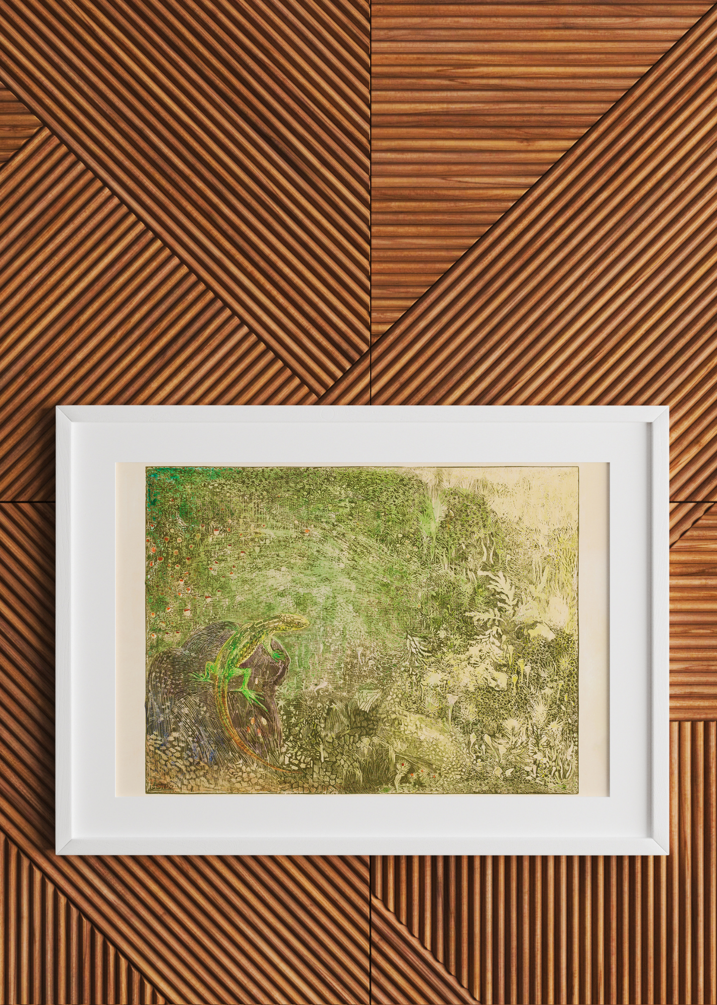 Lizard on a Stone— Digital Art Print