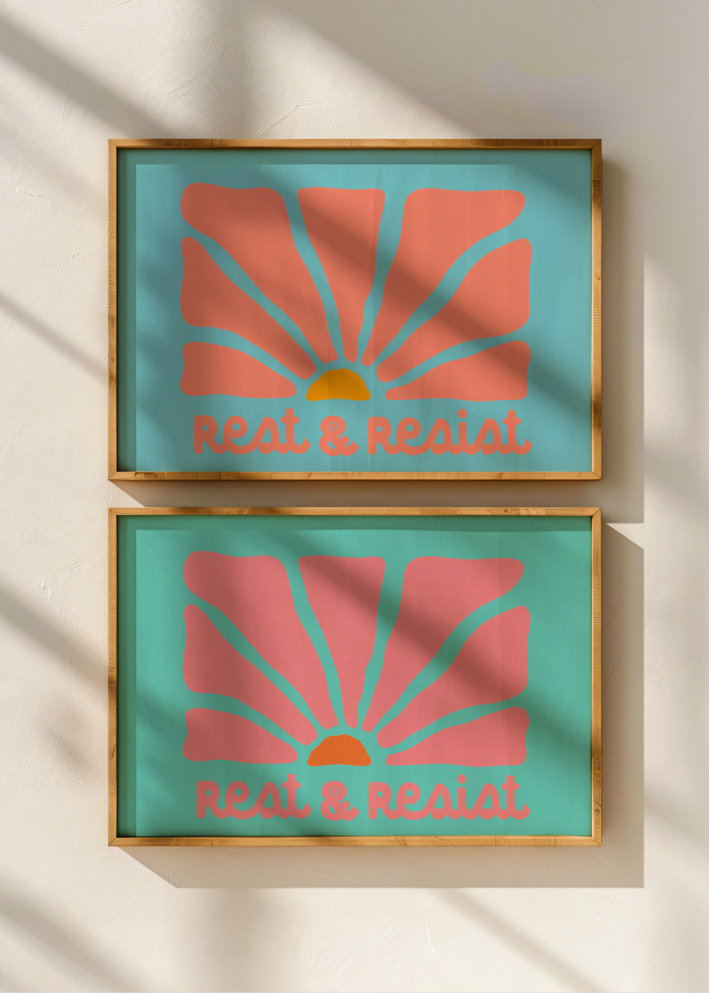 Rest Resist, Pink and Blue— Digital Art Print