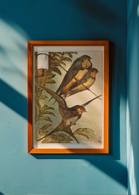 Three Swallows— Digital Art Print