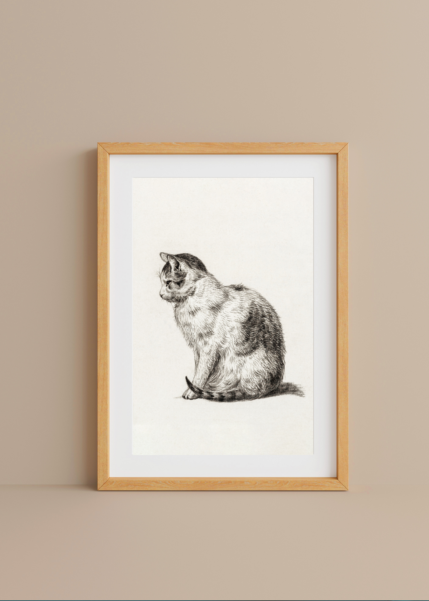 Sitting Cat— Digital Art Print