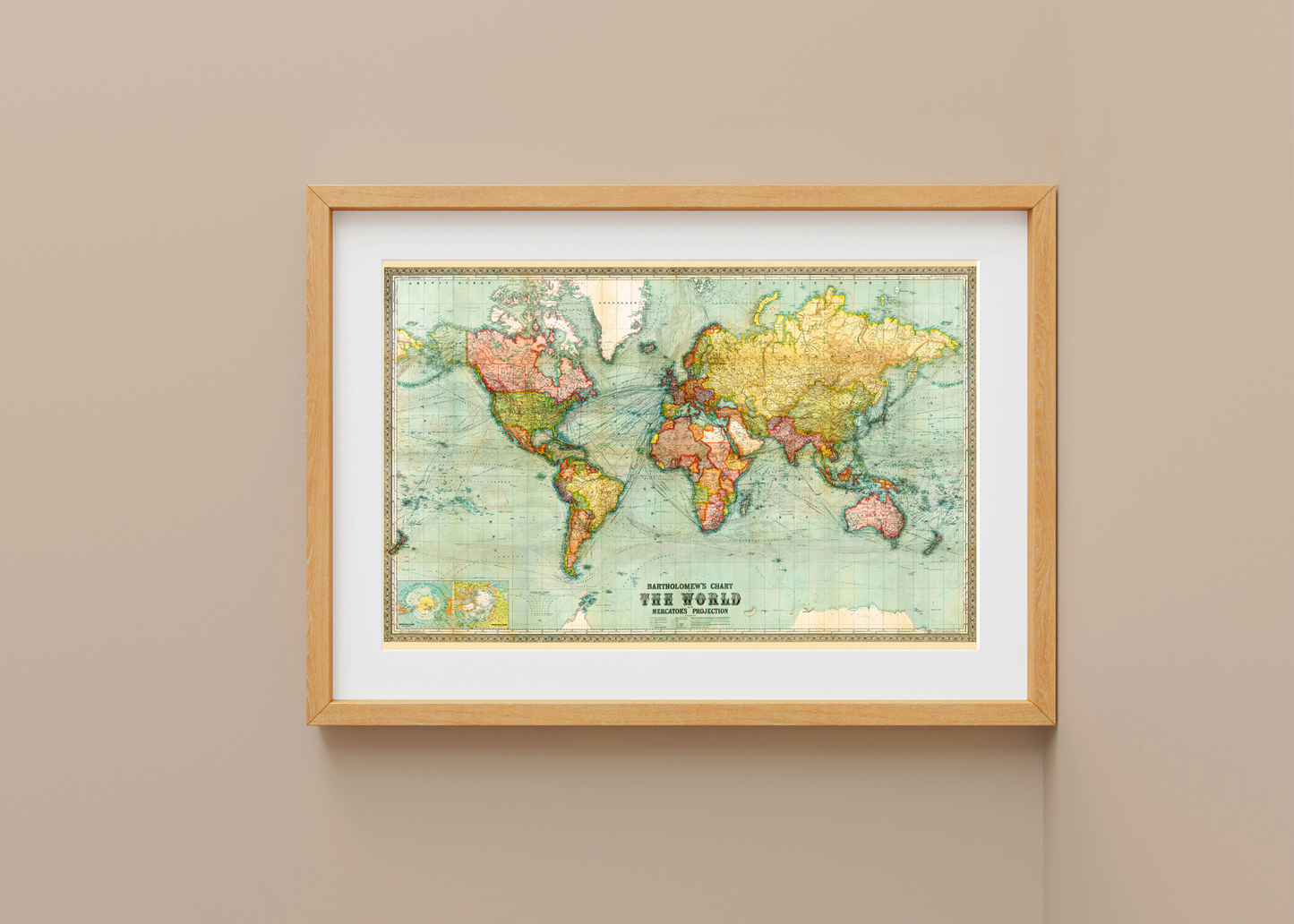 Bartholomew’s Chart of the World on Mercator’s Projection— Digital Art Print