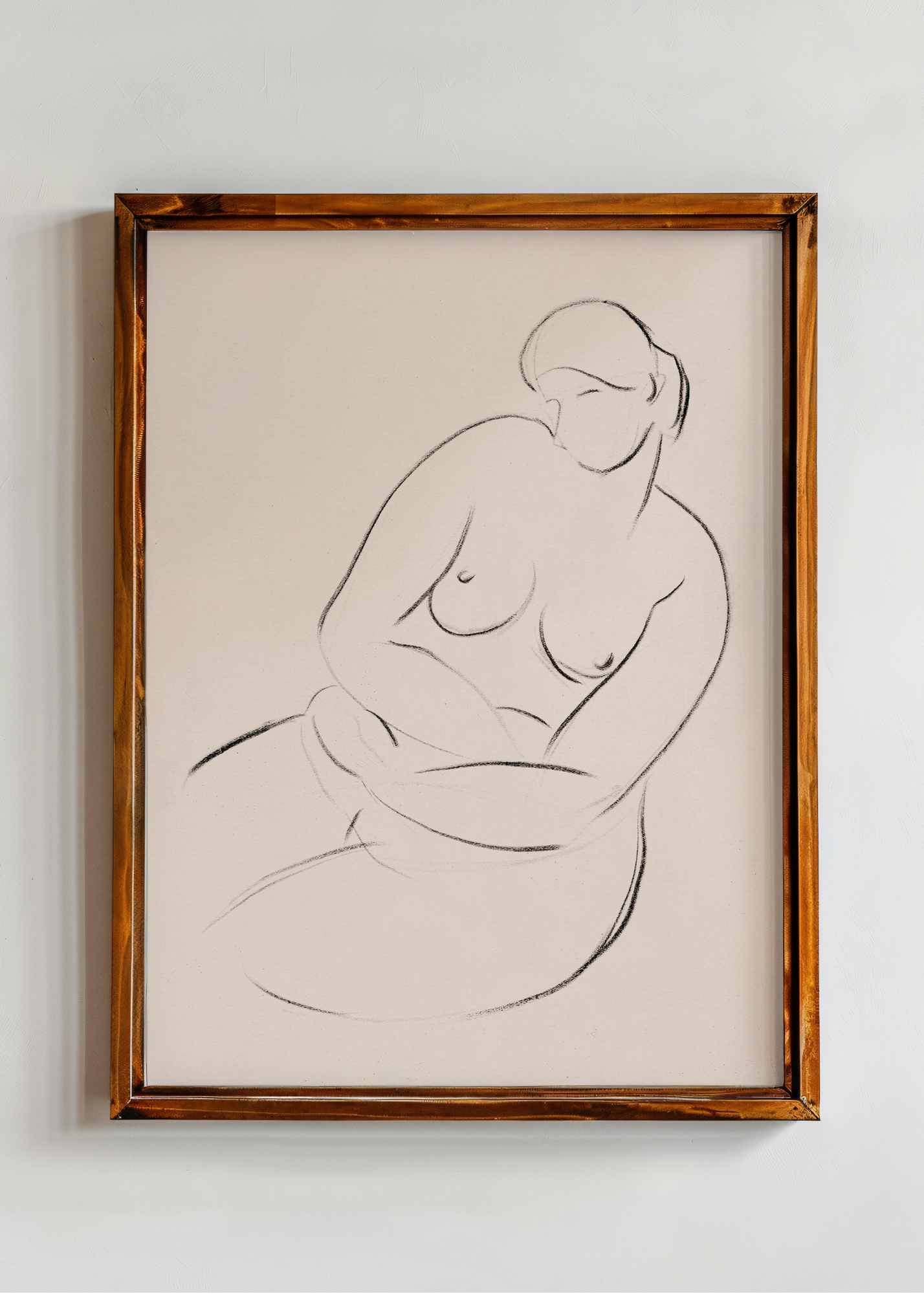 Seated Female Nude— Digital Art Print