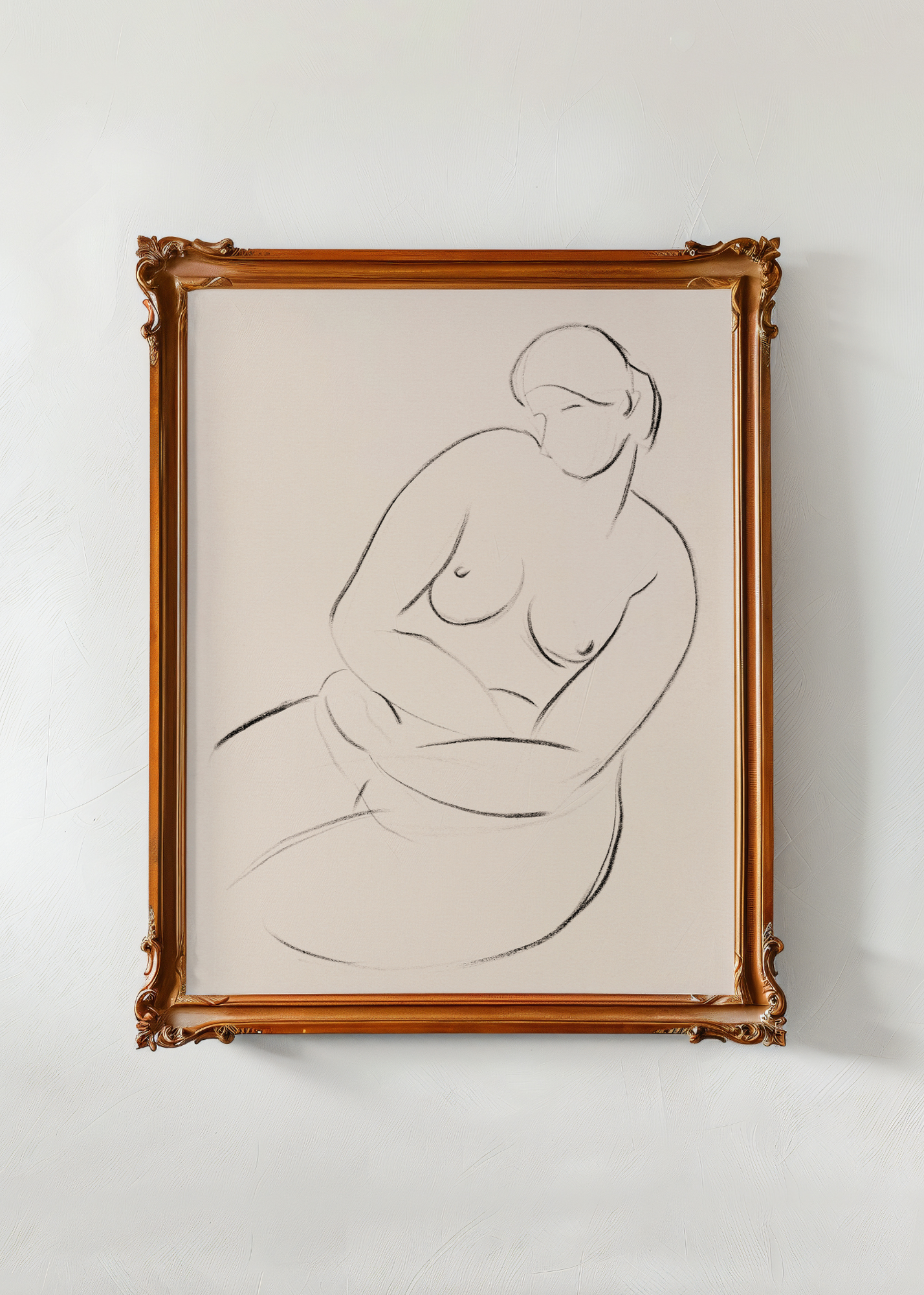 Seated Female Nude— Digital Art Print