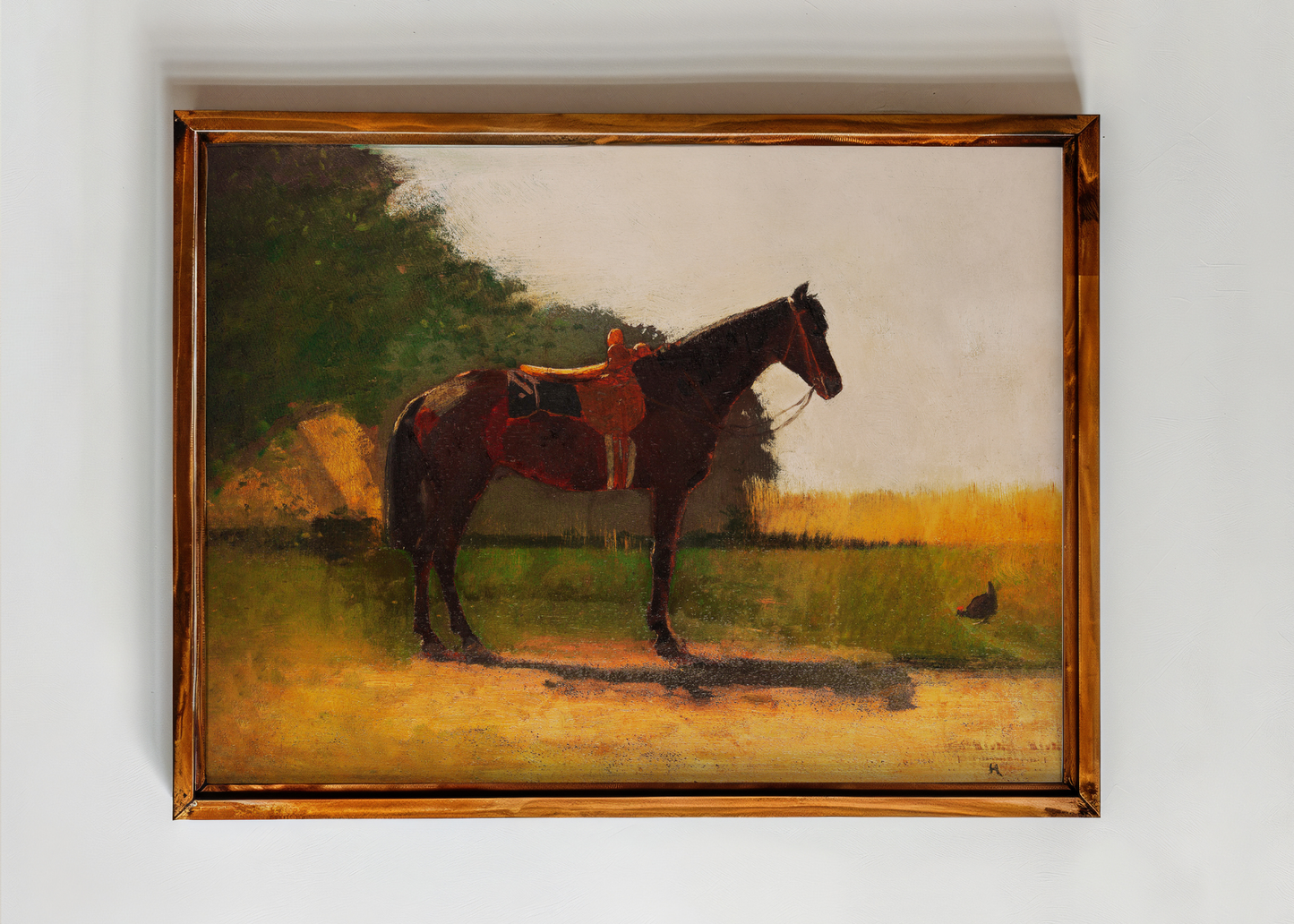 Saddle Horse in Farm Yard— Digital Art Print