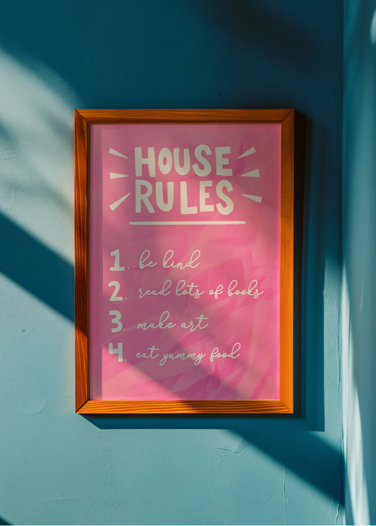 House Rules, Pink—Digital Art Print