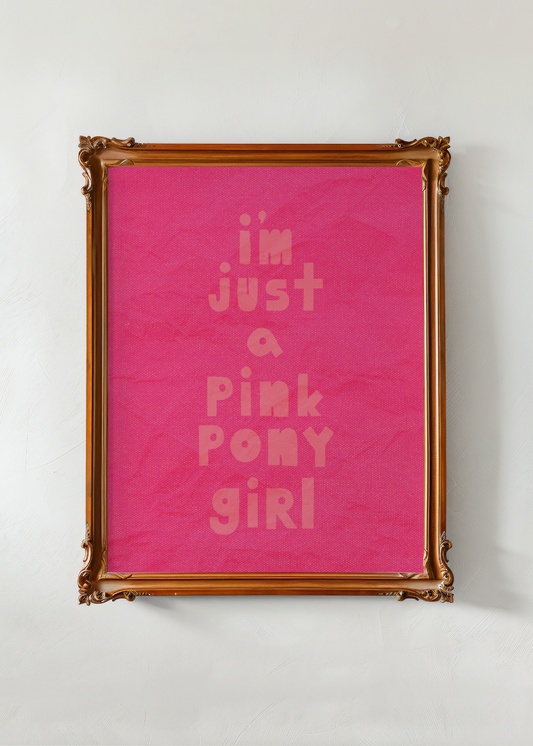 Pink Pony Girl, Pink— Digital Art Print