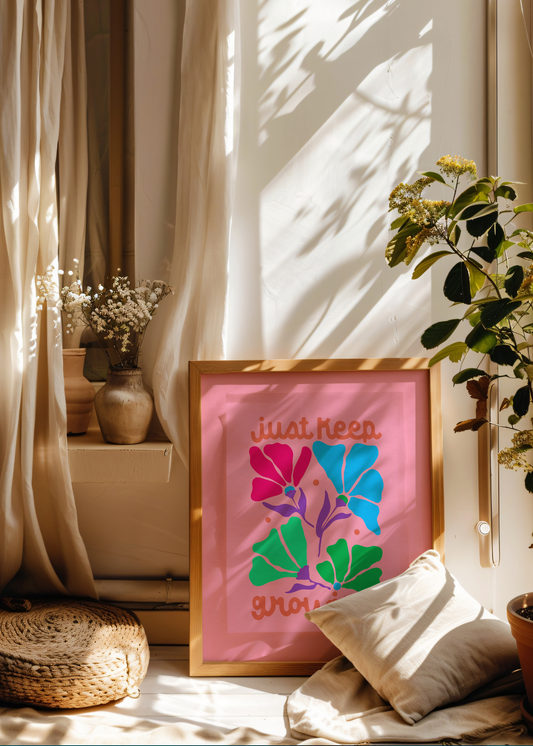 Just Keep Growing, Pink— Digital Art Print