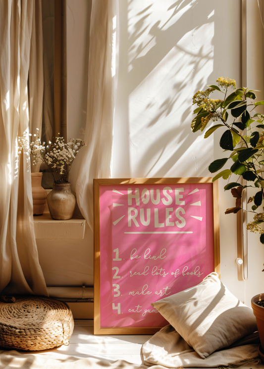 House Rules, Pink—Digital Art Print