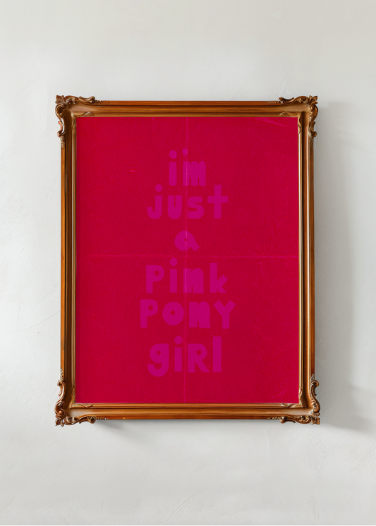 Pink Pony Girl, Dark Pink— Digital Art Print