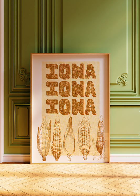 Iowa Iowa, Yellow—Digital Art Print