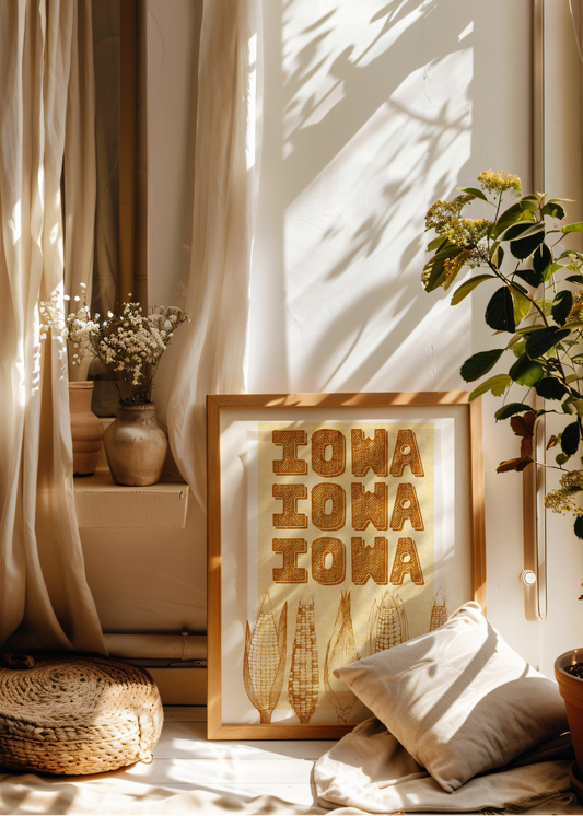 Iowa Iowa, Yellow—Digital Art Print