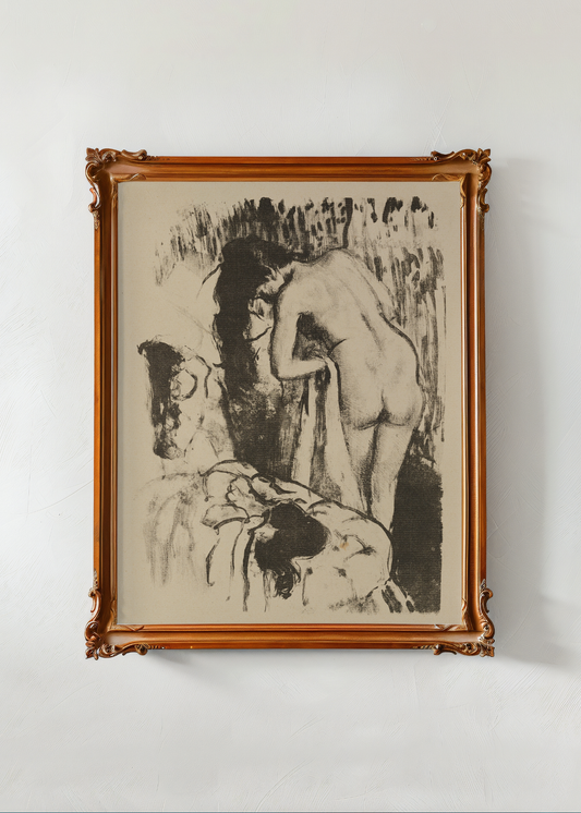 Woman Standing, Drying Herself— Digital Art Print