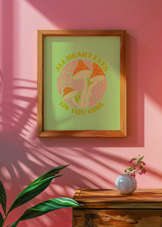 All Heart Eyes on You, Light Green— Digital Art Print
