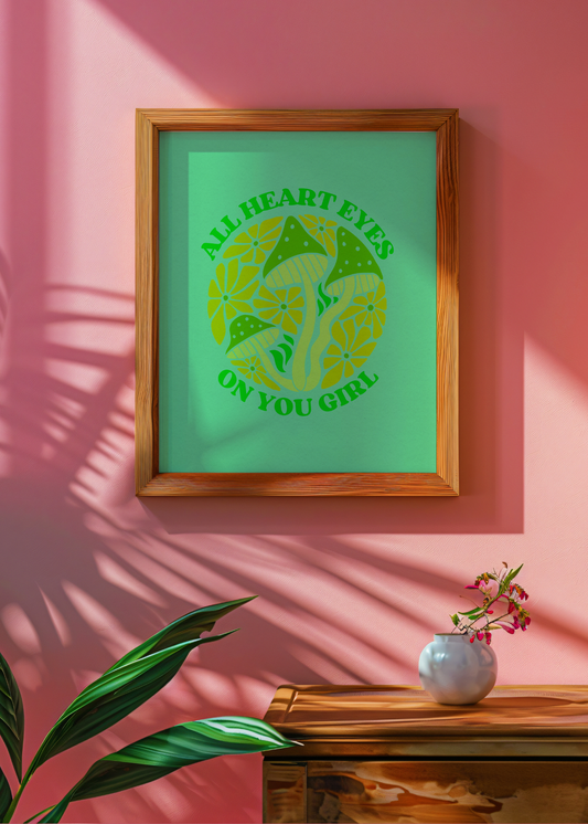 All Heart Eyes on You, Green— Digital Art Print