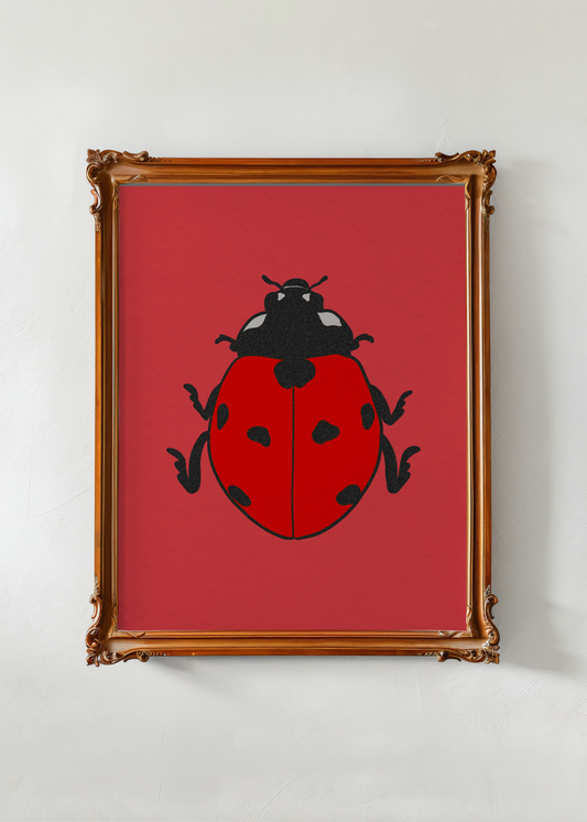 Pink Ladybug— Digital Art Print