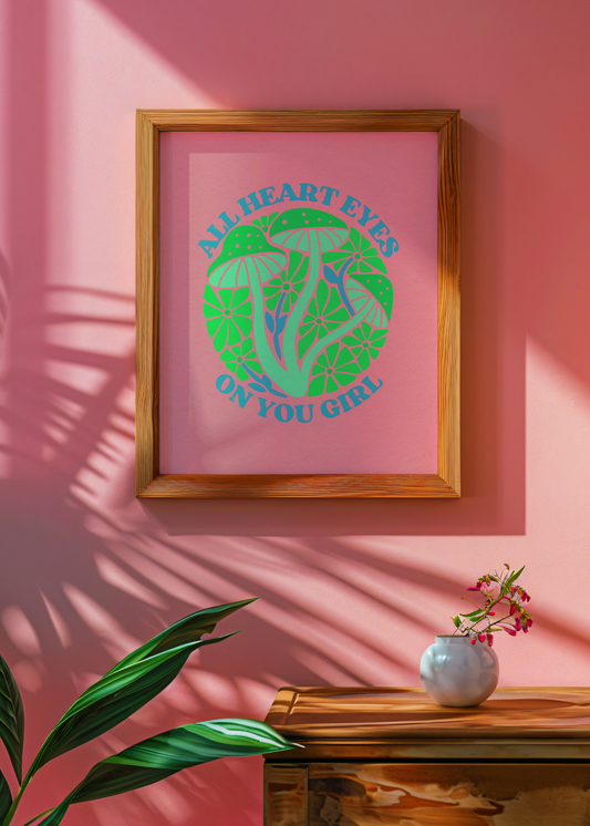All Heart Eyes on You, Pink— Digital Art Print