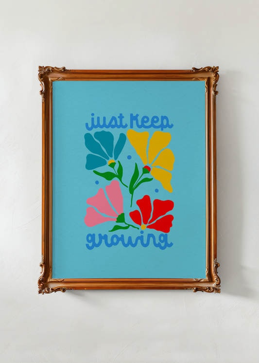 Just Keep Growing, Blue—Digital Art Print