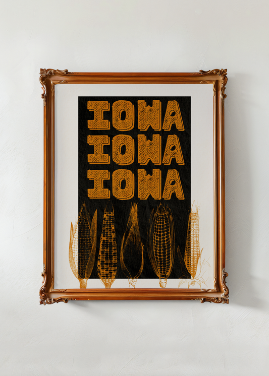 Iowa Iowa, Black—Digital Art Print