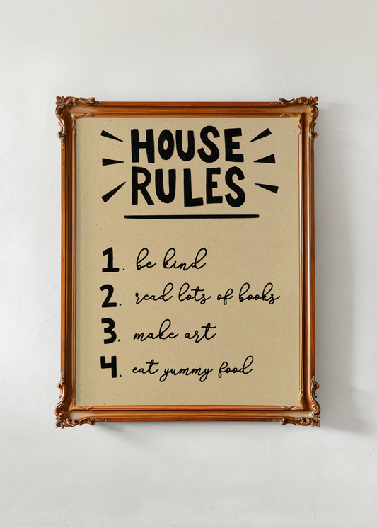 House Rules, Tan—Digital Art Print