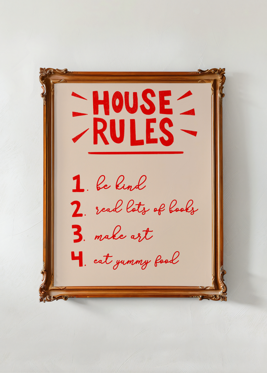 House Rules, Red—Digital Art Print