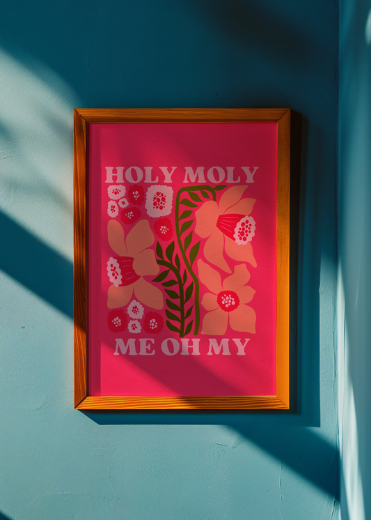 Holy Moly, Bright Pink—Digital Art Print