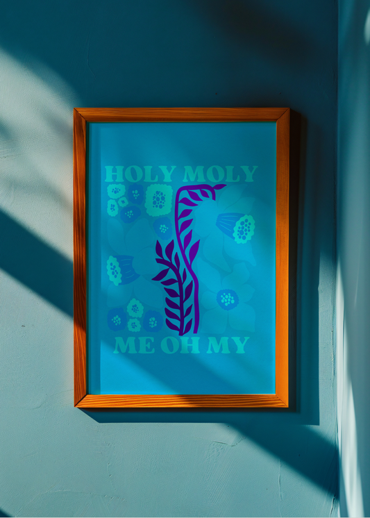 Holy Moly, Blue—Digital Art Print