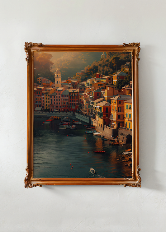 Golden Port View— Digital Art Print