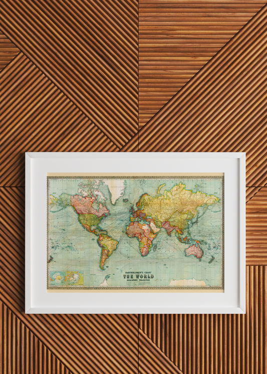 Bartholomew’s Chart of the World on Mercator’s Projection— Digital Art Print