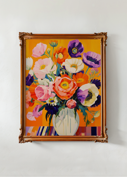 Golden Hour Petals— Digital Art Print