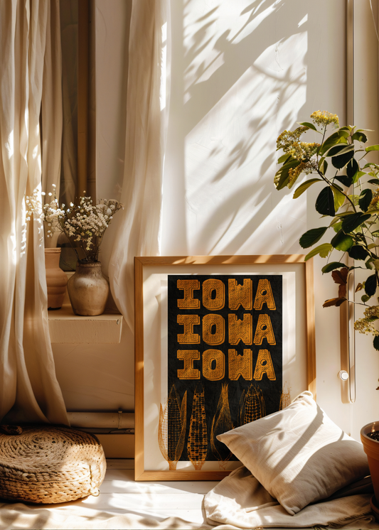Iowa Iowa, Black—Digital Art Print