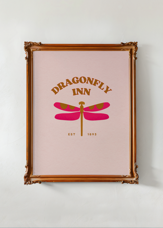 Dragonfly Inn, Pink Style 1—Digital Art Print
