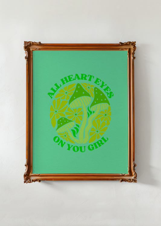 All Heart Eyes on You, Green— Digital Art Print