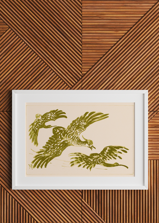 Three Flying Birds— Digital Art Print