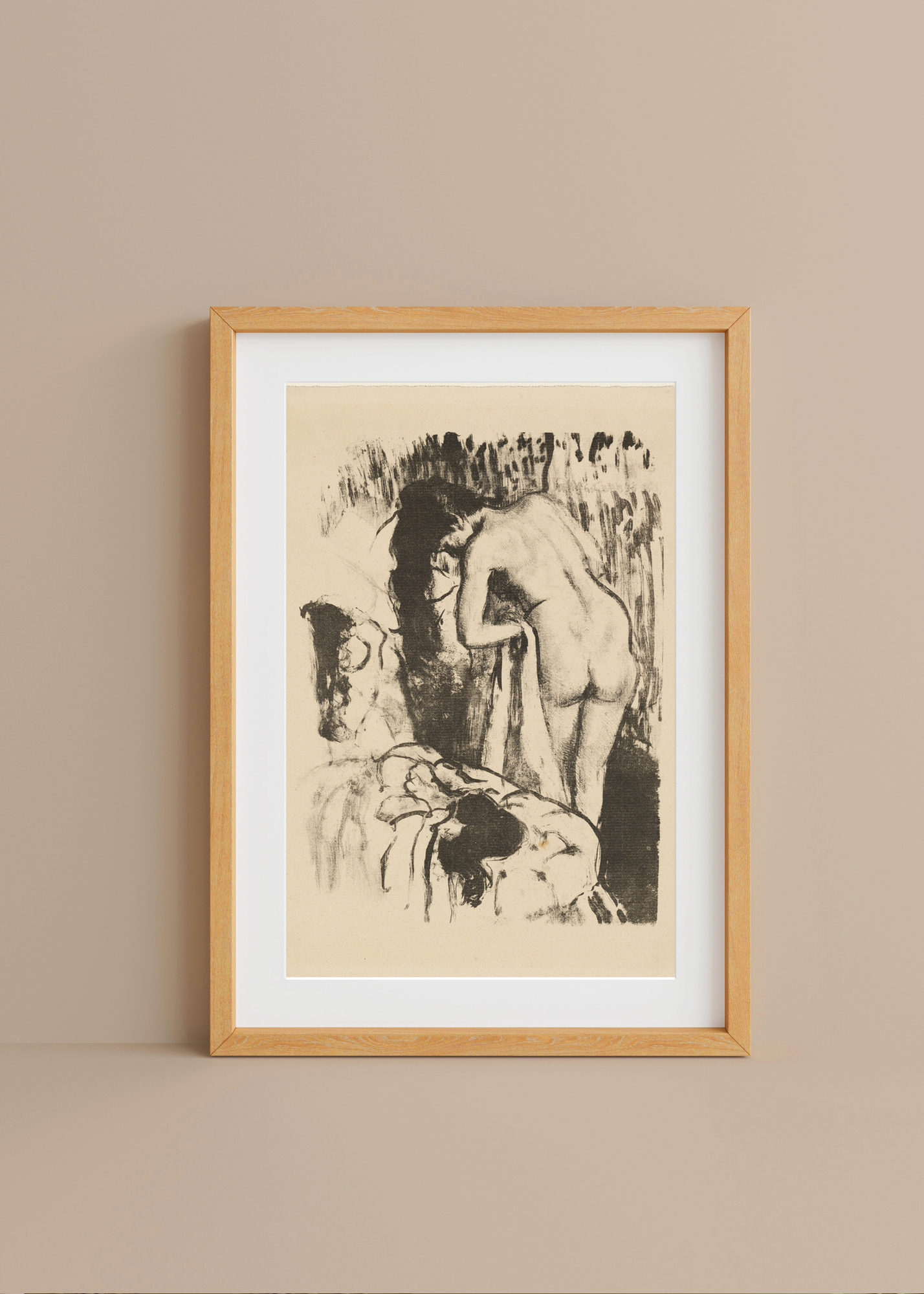 Woman Standing, Drying Herself— Digital Art Print