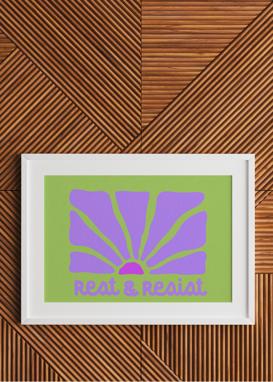 Rest Resist, Green and Purple— Digital Art Print