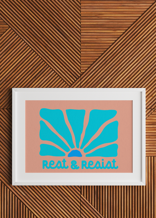 Rest Resist, Light Pink and Blue— Digital Art Print