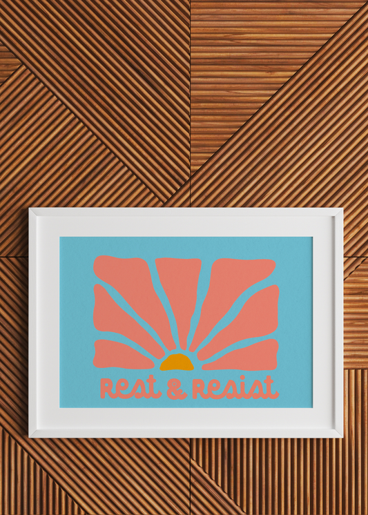 Rest Resist, Pink and Blue— Digital Art Print